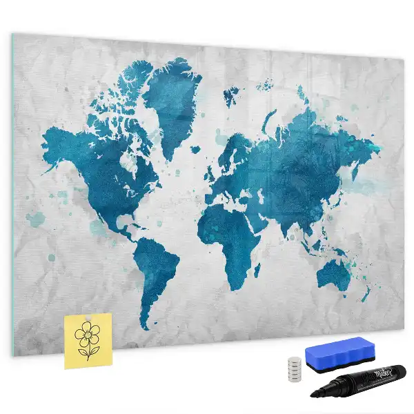 Carte du monde tableau magnétique à dessiner