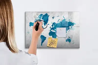 Carte du monde tableau magnétique à dessiner
