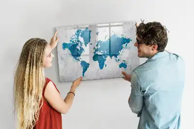 Carte du monde tableau magnétique à dessiner