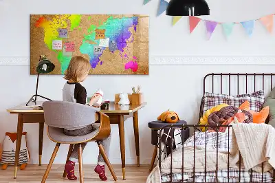 Tableau magnétique pour dessiner carte du monde arc-en-ciel