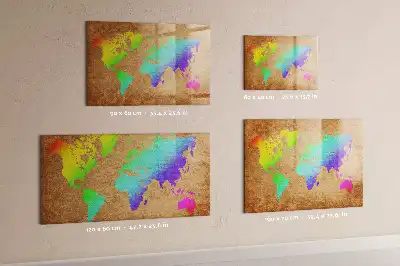 Tableau magnétique pour dessiner carte du monde arc-en-ciel