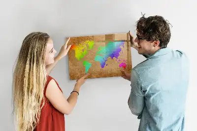 Tableau magnétique pour dessiner carte du monde arc-en-ciel