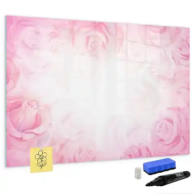 Tableau magnétique à dessiner motif roses abstraites