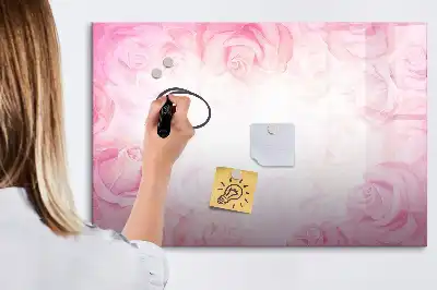 Tableau magnétique à dessiner motif roses abstraites