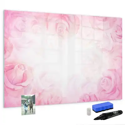 Tableau magnétique à dessiner motif roses abstraites