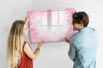 Tableau magnétique à dessiner motif roses abstraites