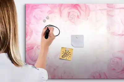 Tableau magnétique à dessiner motif roses abstraites