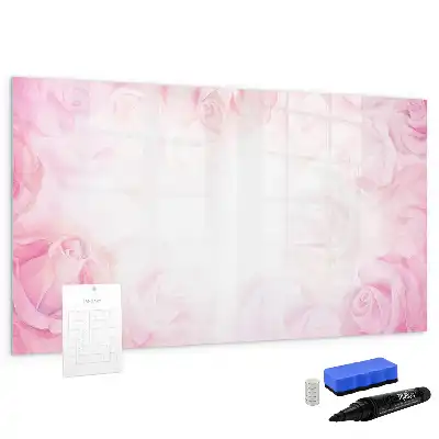 Tableau magnétique à dessiner motif roses abstraites