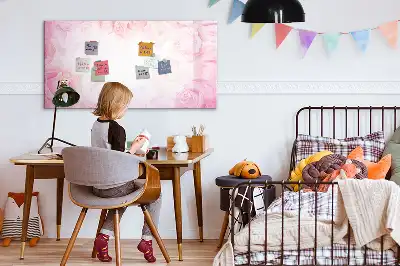 Tableau magnétique à dessiner motif roses abstraites