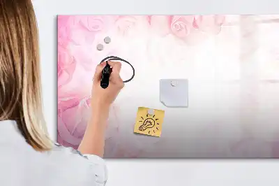 Tableau magnétique à dessiner motif roses abstraites