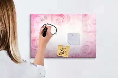 Tableau magnétique à dessiner motif roses abstraites