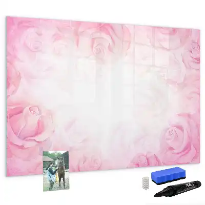 Tableau magnétique à dessiner motif roses abstraites