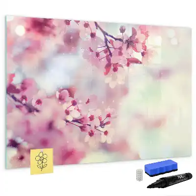 Tableau magnétique à dessiner motif fleurs de printemps
