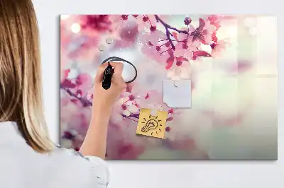 Tableau magnétique à dessiner motif fleurs de printemps