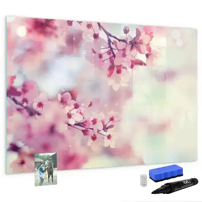 Tableau magnétique à dessiner motif fleurs de printemps