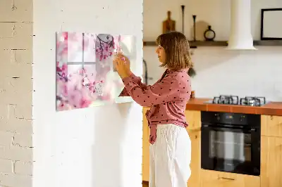 Tableau magnétique à dessiner motif fleurs de printemps