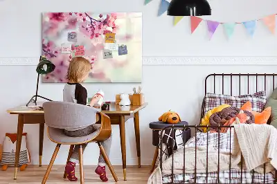 Tableau magnétique à dessiner motif fleurs de printemps