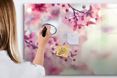 Tableau magnétique à dessiner motif fleurs de printemps
