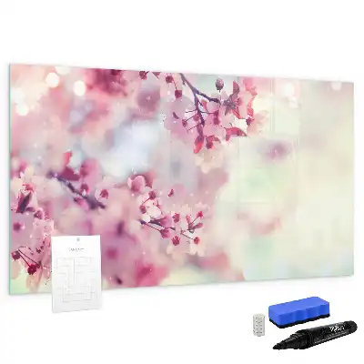 Tableau magnétique à dessiner motif fleurs de printemps