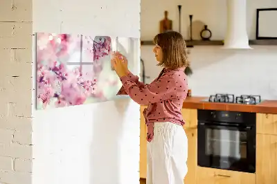 Tableau magnétique à dessiner motif fleurs de printemps