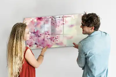 Tableau magnétique à dessiner motif fleurs de printemps