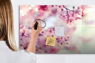Tableau magnétique à dessiner motif fleurs de printemps