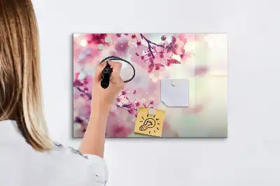 Tableau magnétique à dessiner motif fleurs de printemps