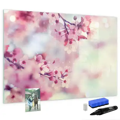 Tableau magnétique à dessiner motif fleurs de printemps