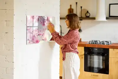 Tableau magnétique à dessiner motif fleurs de printemps