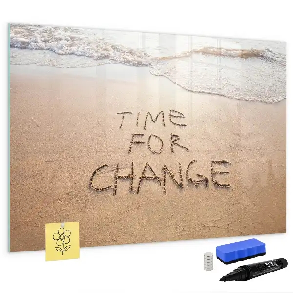 Tableau magnétique à dessiner motif citation sur la plage