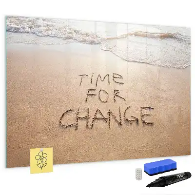 Tableau magnétique à dessiner motif citation sur la plage
