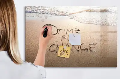 Tableau magnétique à dessiner motif citation sur la plage
