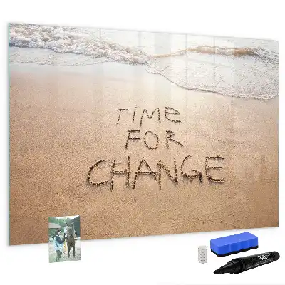 Tableau magnétique à dessiner motif citation sur la plage