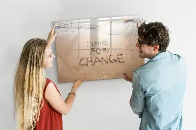Tableau magnétique à dessiner motif citation sur la plage