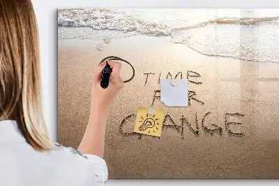 Tableau magnétique à dessiner motif citation sur la plage