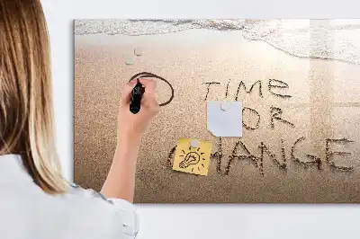 Tableau magnétique à dessiner motif citation sur la plage