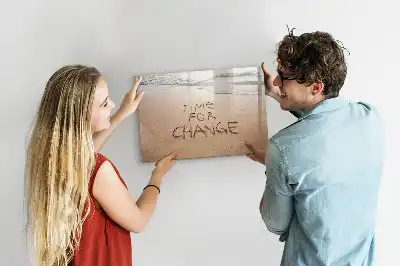 Tableau magnétique à dessiner motif citation sur la plage