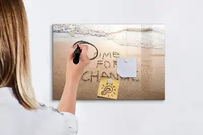 Tableau magnétique à dessiner motif citation sur la plage