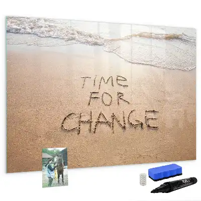 Tableau magnétique à dessiner motif citation sur la plage