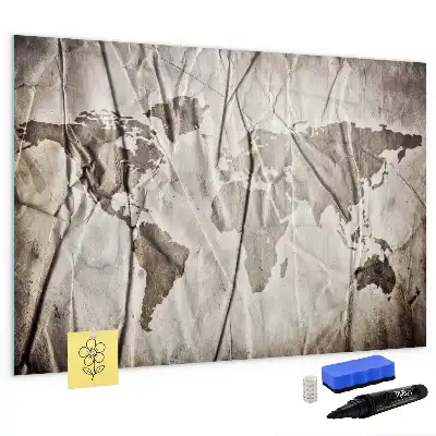 Tableau magnétique pour dessiner motif carte du monde