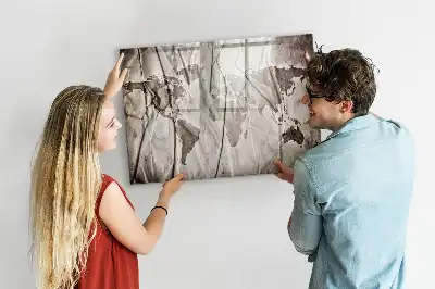 Tableau magnétique pour dessiner motif carte du monde