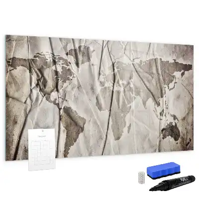 Tableau magnétique pour dessiner motif carte du monde