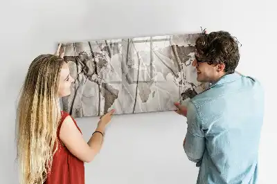 Tableau magnétique pour dessiner motif carte du monde