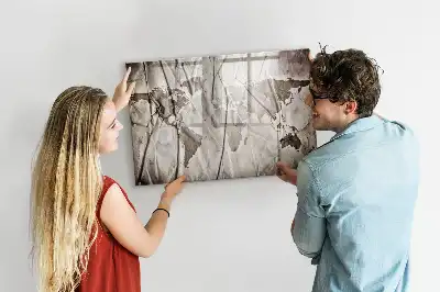 Tableau magnétique pour dessiner motif carte du monde