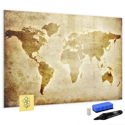 Tableau magnétique pour dessiner motif ancienne carte du monde