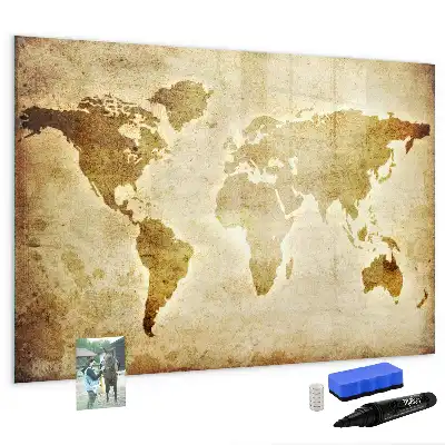 Tableau magnétique pour dessiner motif ancienne carte du monde