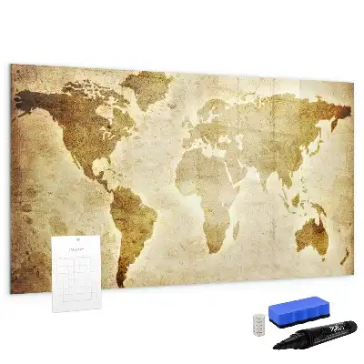 Tableau magnétique pour dessiner motif ancienne carte du monde