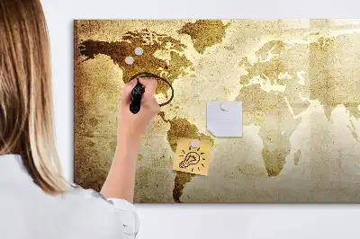 Tableau magnétique pour dessiner motif ancienne carte du monde