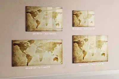 Tableau magnétique pour dessiner motif ancienne carte du monde