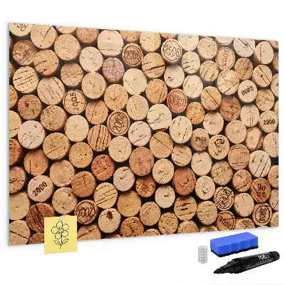 Tableau magnétique pour dessiner bouchons de vin en bois